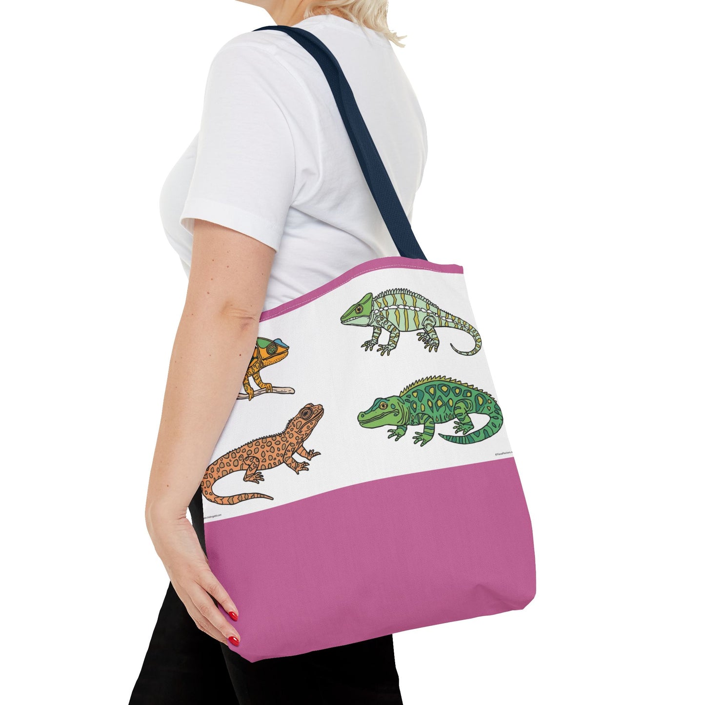 Colorful Lizard Tote Bag, Reptile Lover Gift, Eco-Friendly Shopping Bag, Beach Bag, Animal Print Purse
