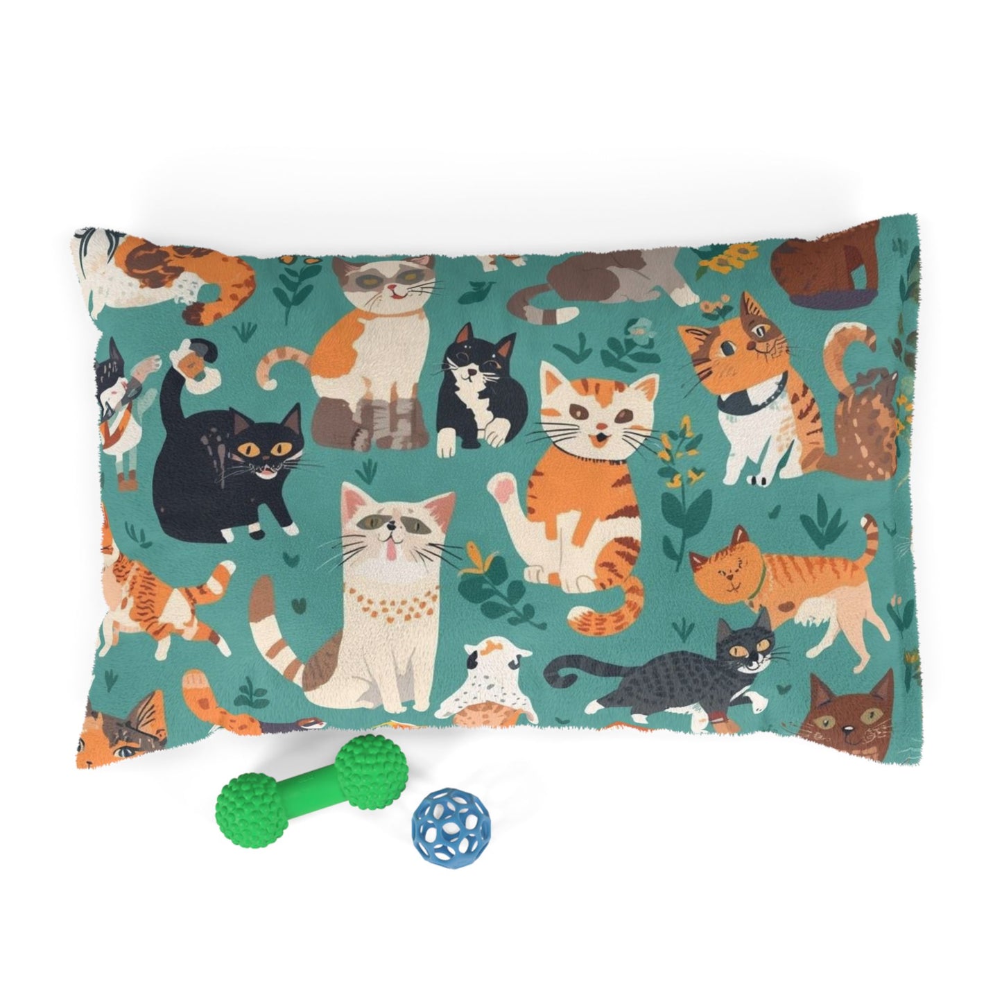 Plush cat bed with adorable feline print for cat lovers