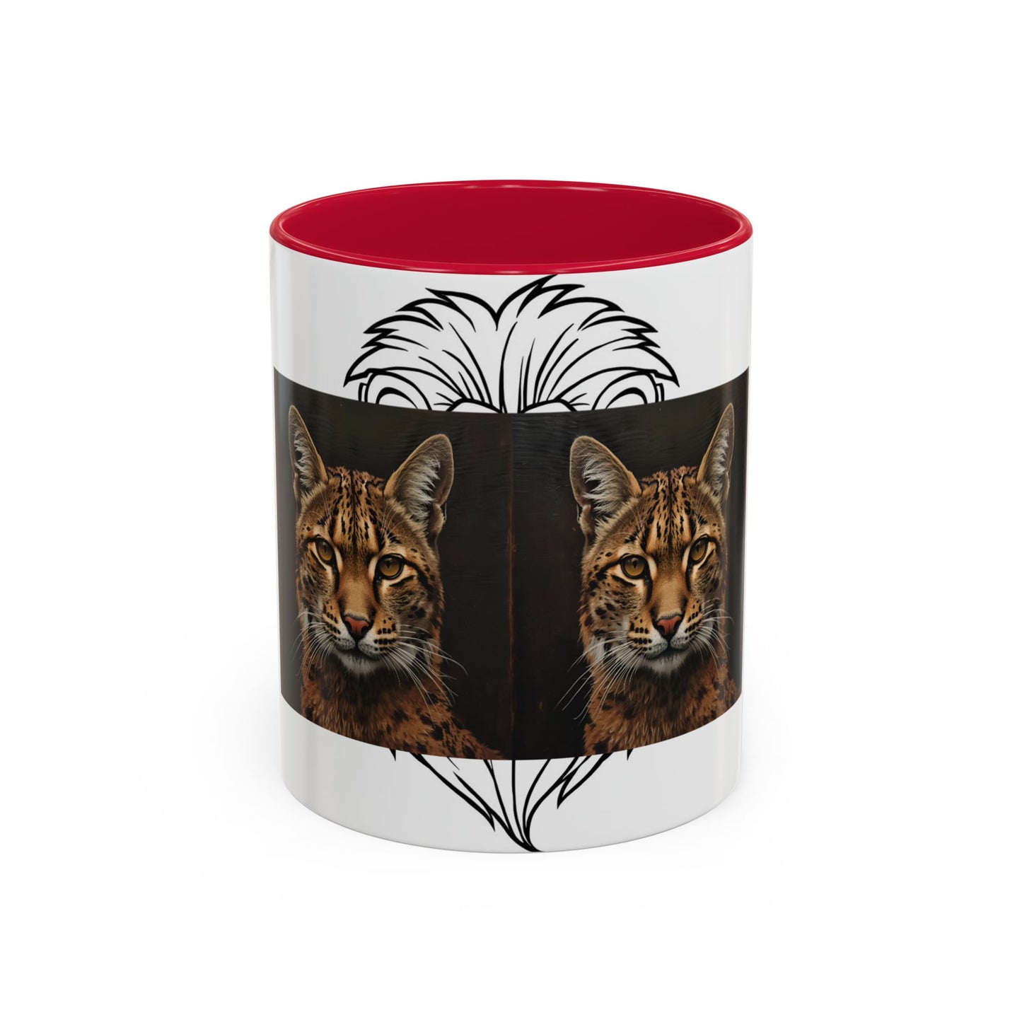 Two-tone cat mug with colorful design for cat lovers in 11oz and 15oz