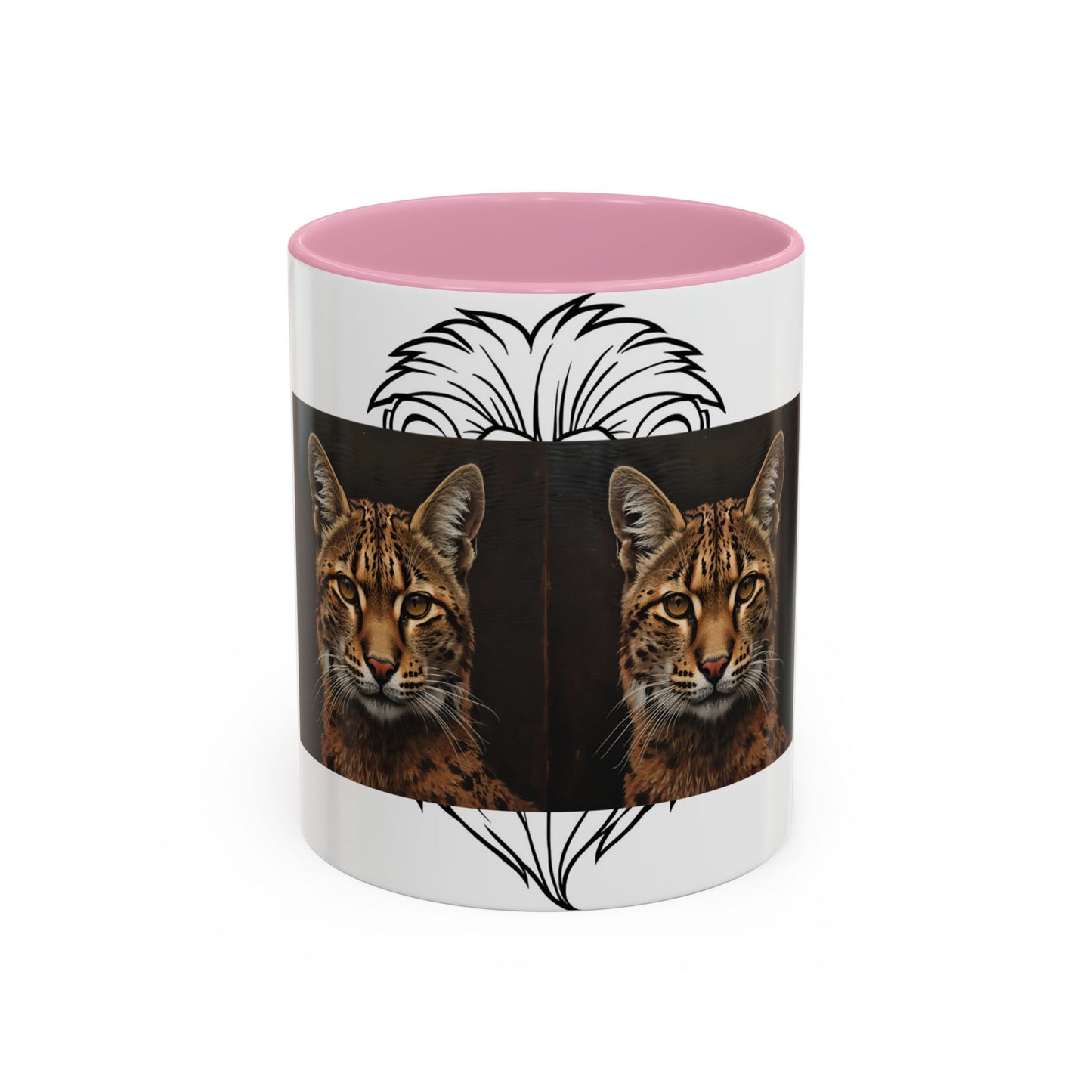 Two-tone cat mug with colorful design for cat lovers in 11oz and 15oz