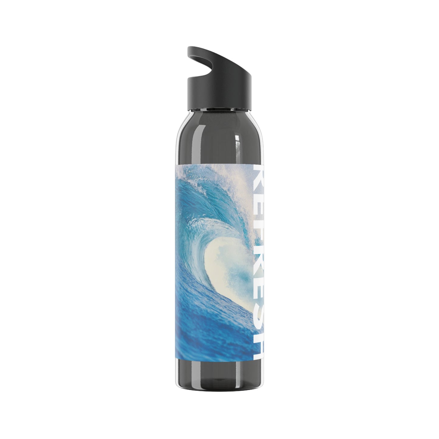 Ocean-inspired water bottle with sky blue design for gym and running
