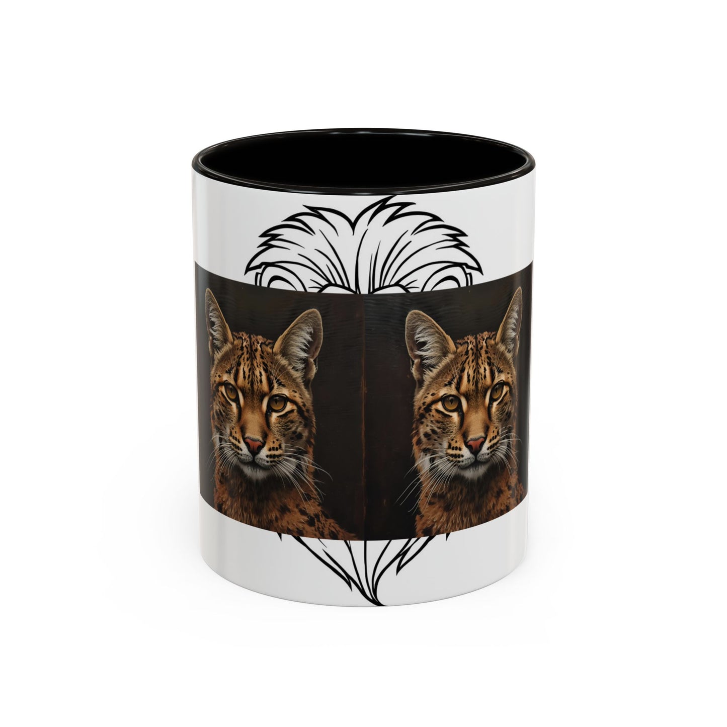 Two-tone cat mug with colorful design for cat lovers in 11oz and 15oz