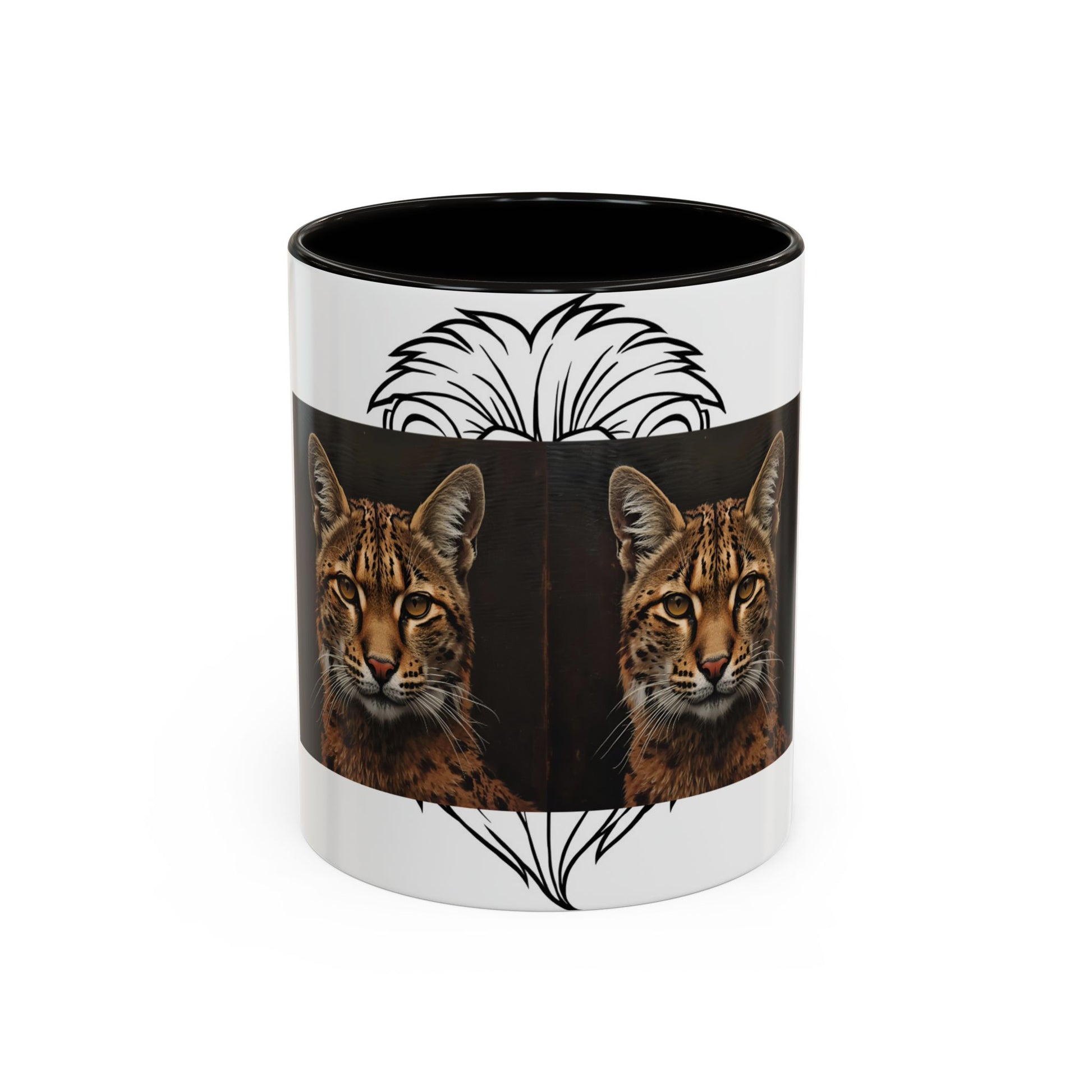 Two-tone cat mug with colorful design for cat lovers in 11oz and 15oz