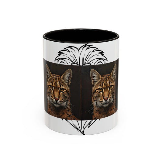 Two-tone cat mug with colorful design for cat lovers in 11oz and 15oz